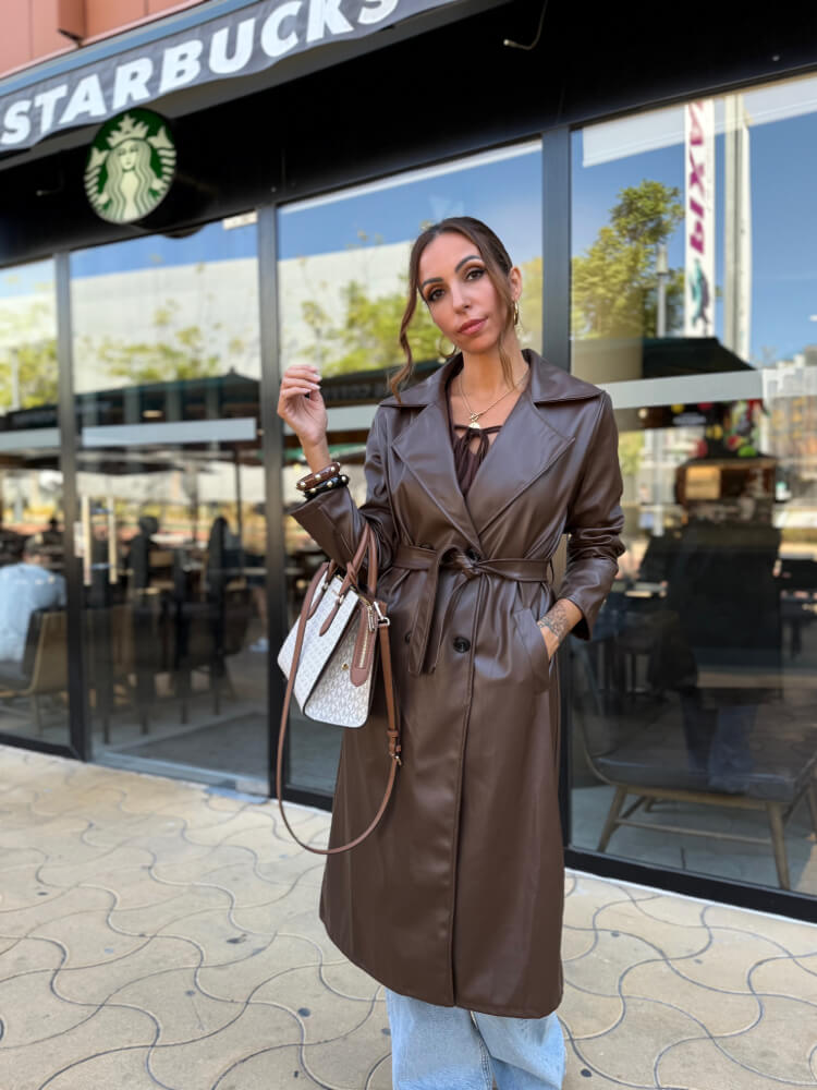 Gabardina Marrón Forro Cómodo