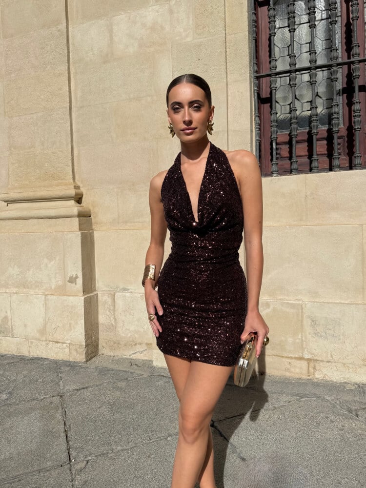 Vestido Corto Negro Lentejuelas